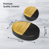 Kuber Industries Soap Case | Ceramic Soap Holder | Handwash Soap Dispenser | Soap Dispenser for Wash Basin | Soap Dispenser Case | Bathroom Dispenser Case | Black